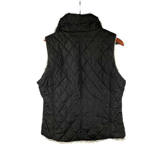 Weatherproof Womens Quilted Vest M Faux Fur Lined Black/Gray - Picture 2 of 6